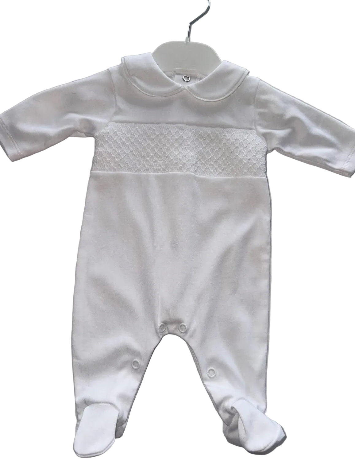 CoCo-White Smocked Babygrow