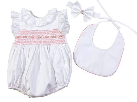 Peony Bloom Romper 3 Piece Set  - Pre Order