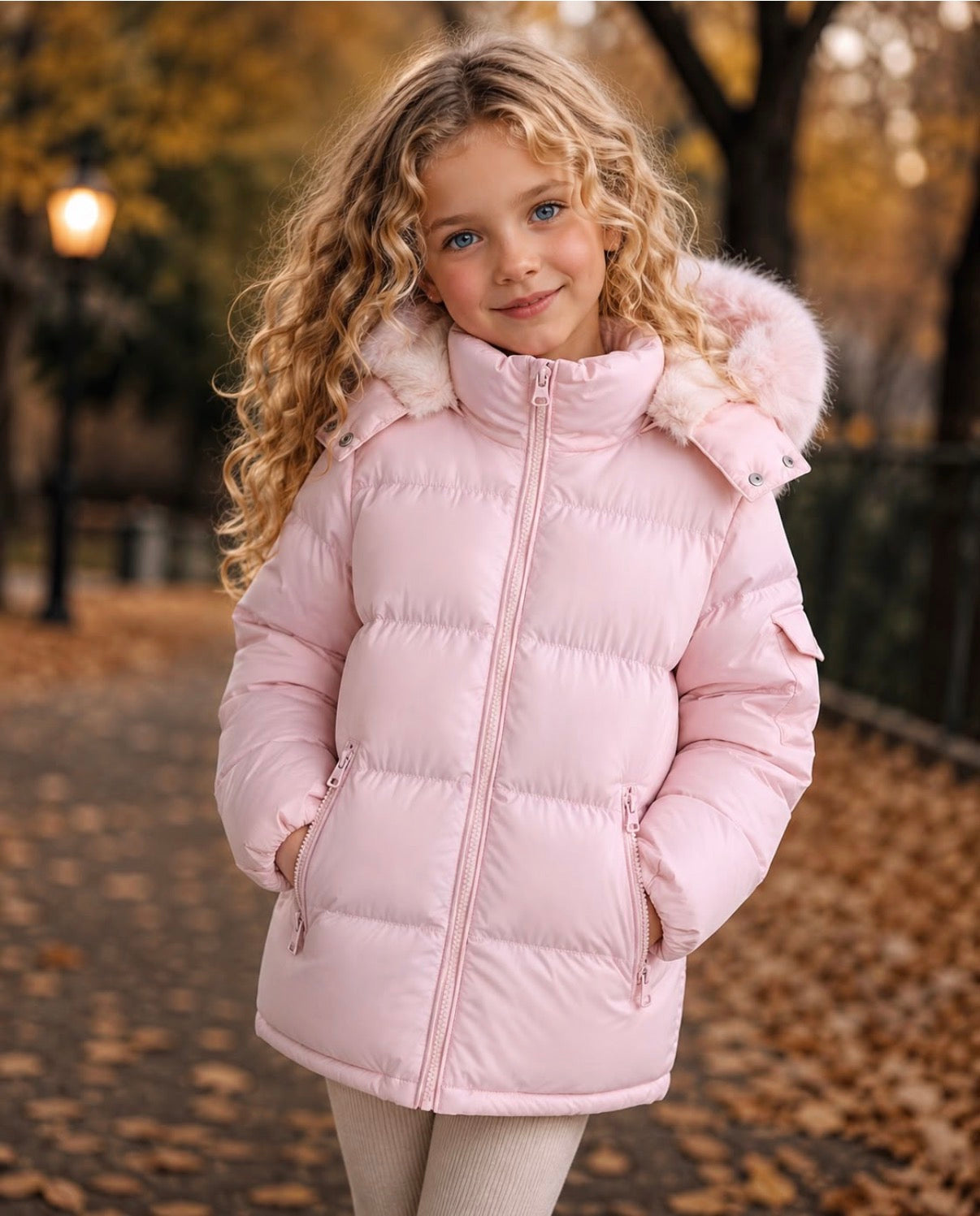 Cindy Hooded Puffer Jacket with Faux Fur Hood